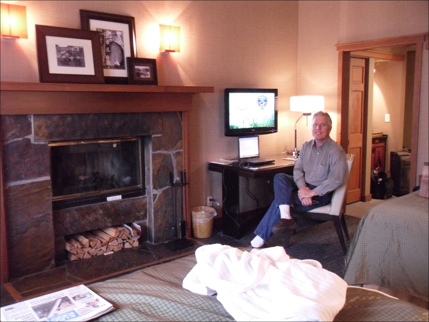 Snoqualmie, WA- Inside our room at the Salish Lodge.